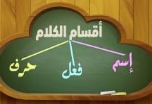 أقسام الكلام في اللغة العربية